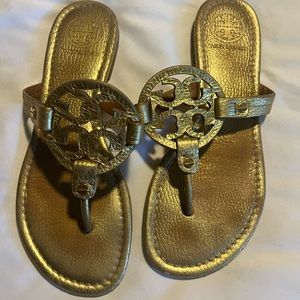 Gold Tory Burch Miller Sandals